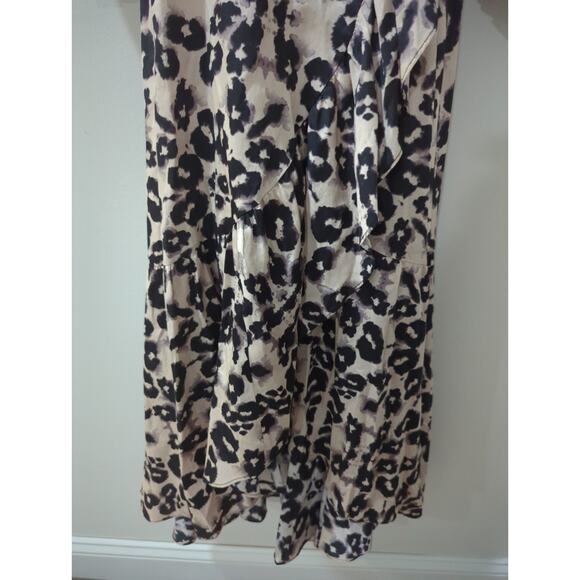 Rebecca Taylor Leopard Ruffle Wrap Midi Dress - Picture 5 of 5